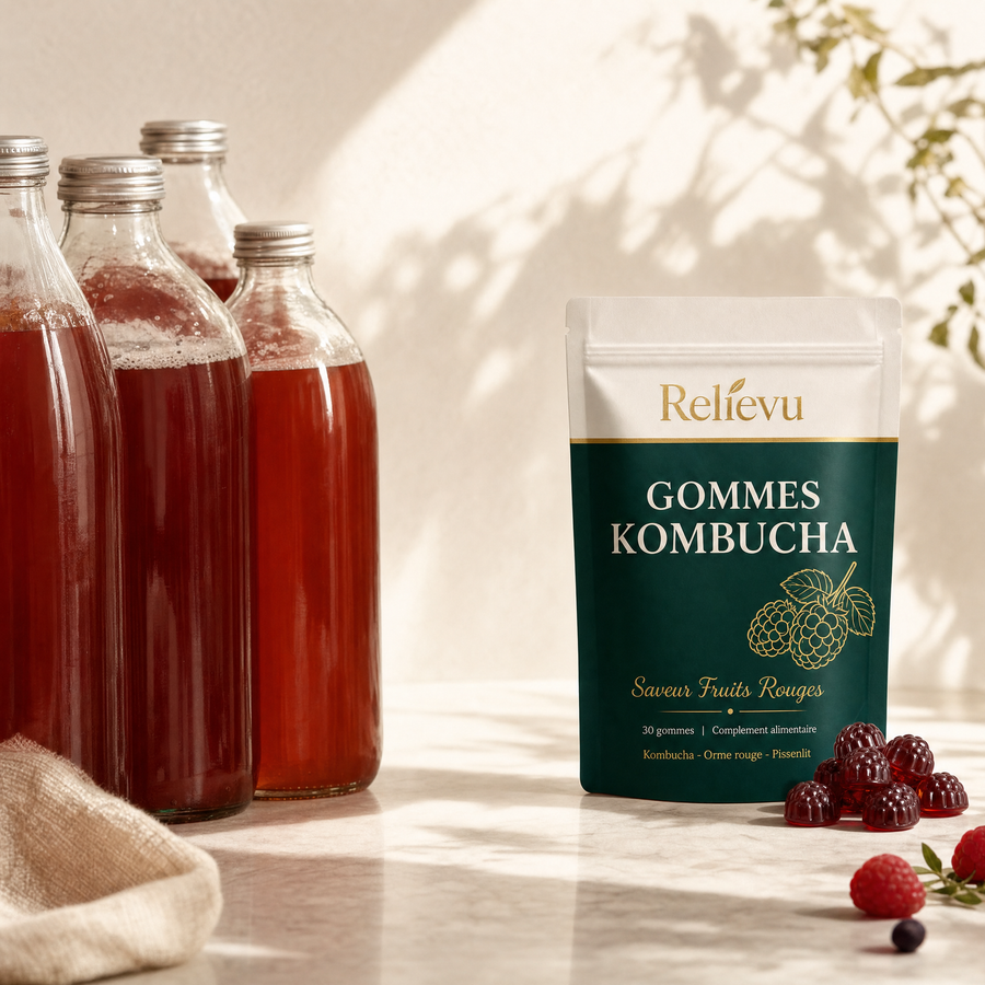 Bouteilles de kombucha encombrantes oubliées au fond du réfrigérateur