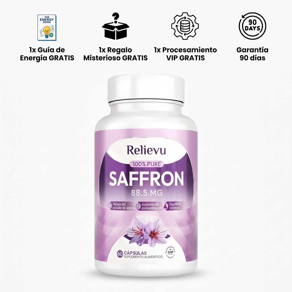 Relievu Azafrán Puro 88,5 mg (60 cápsulas vegetales)