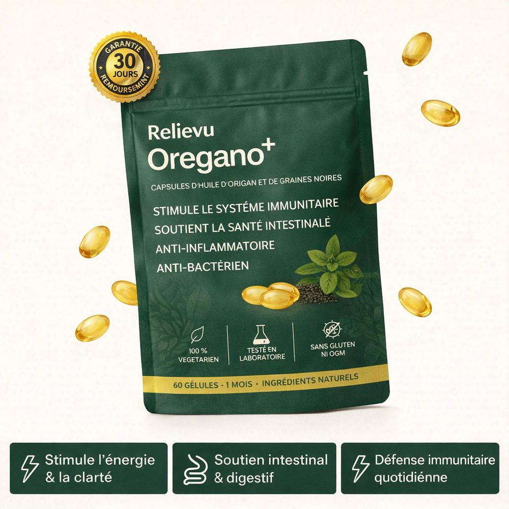 Relievu Oregano - Huile d'Origan & Graines Noires (60 gélules)