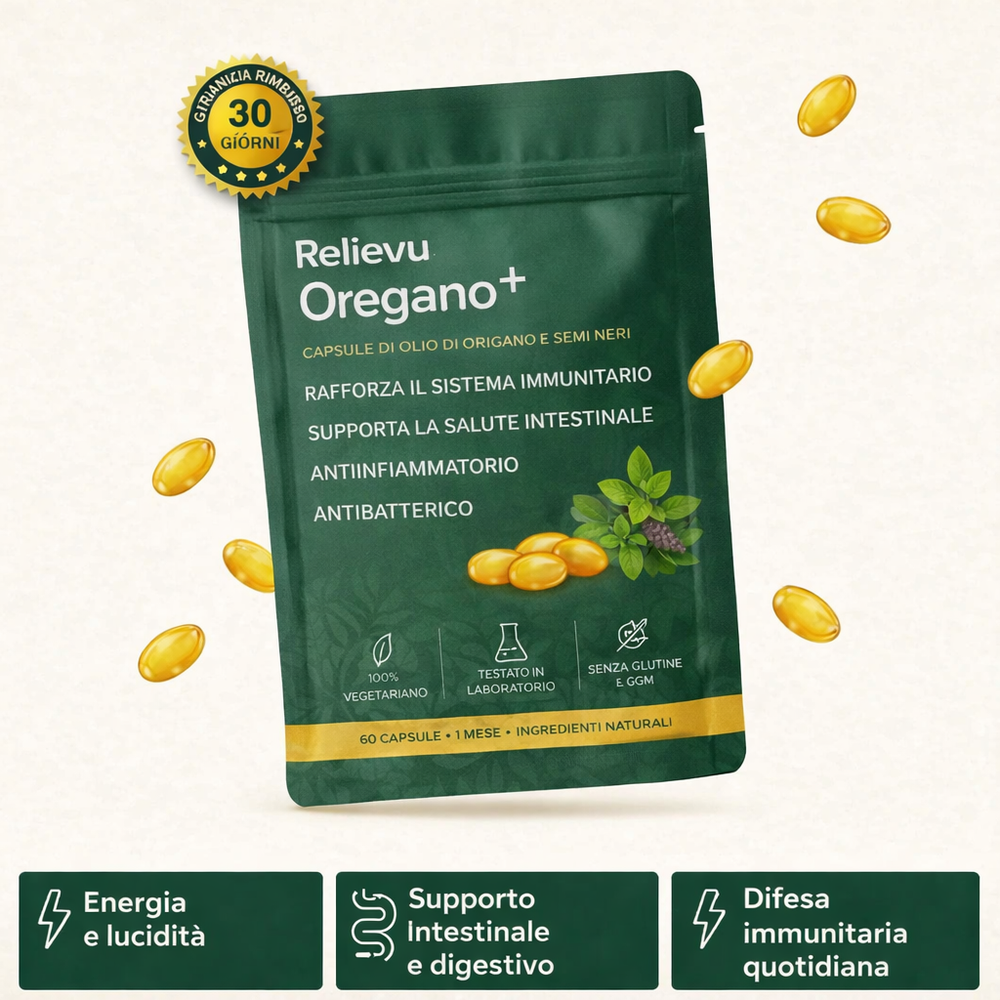 Relievu Oregano - Olio di Origano e Semi Neri (60 capsule)