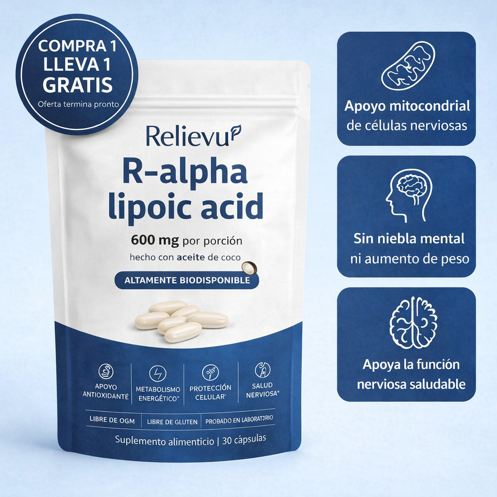 Relievu Ácido Alfa Lipoico R 600 mg (30 cápsulas)
