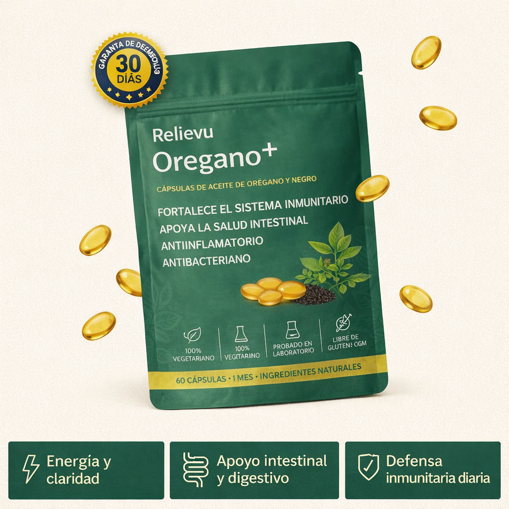 Relievu Oregano+ Aceite de Orégano y Semillas Negras (60 cápsulas)