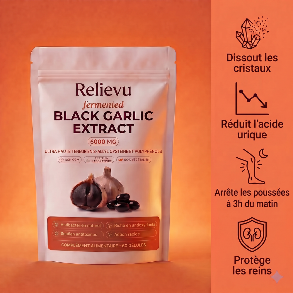 Relievu Extrait d'Ail Noir Fermenté 6000 mg (60 gélules)