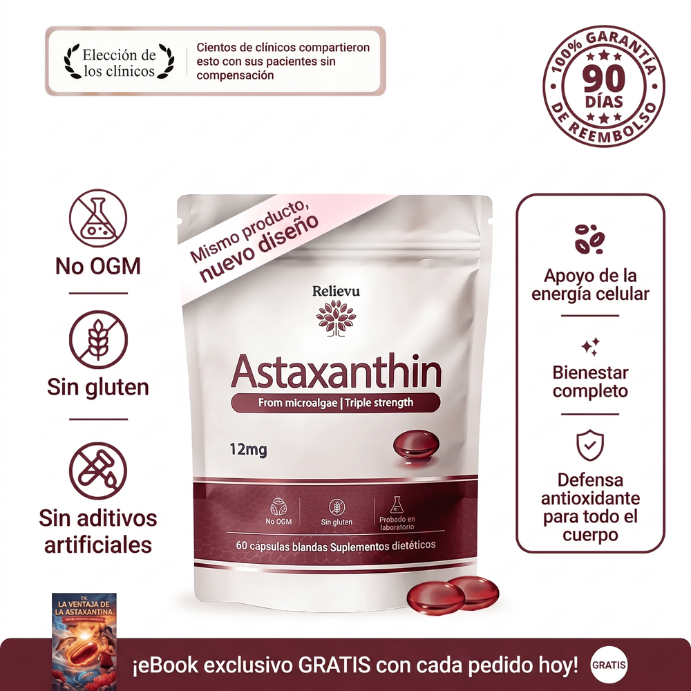 Relievu Astaxantina 12 mg (60 cápsulas)