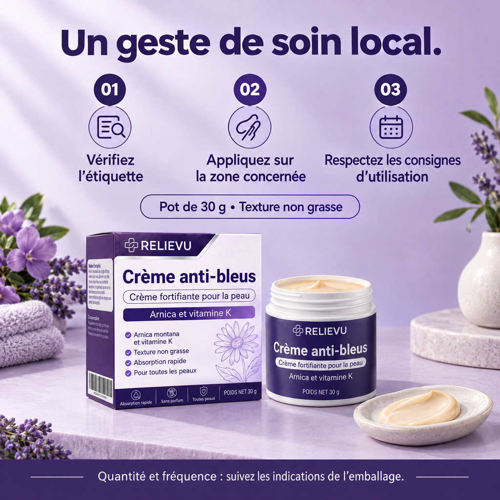Crème à l'arnica et vitamine K — utilisation