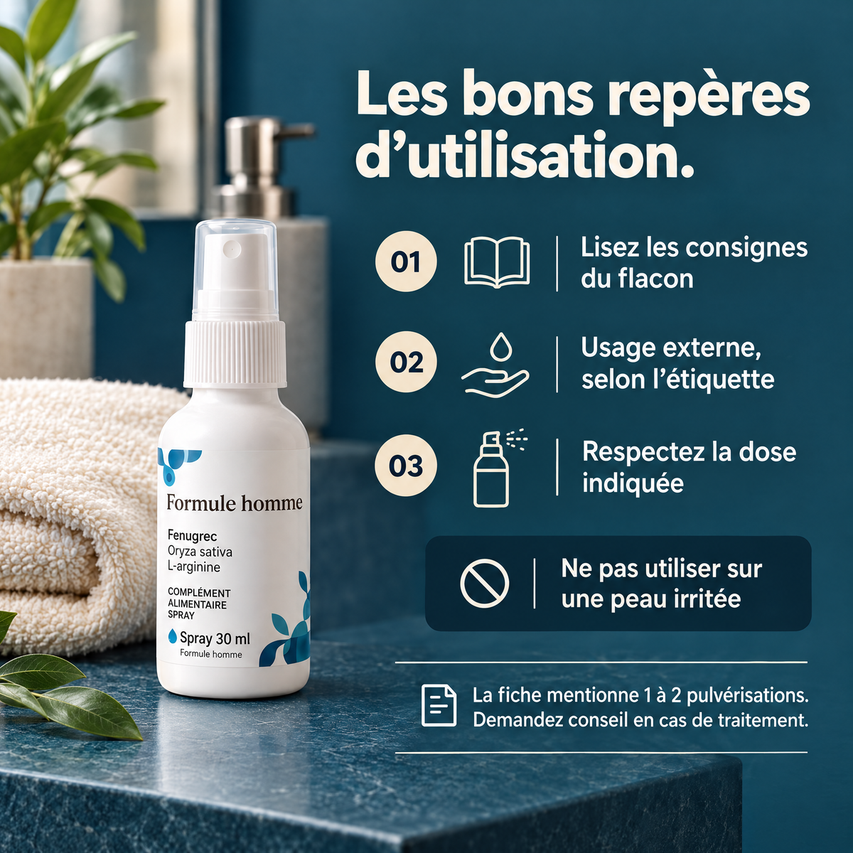 Spray fenugrec et L-arginine — utilisation