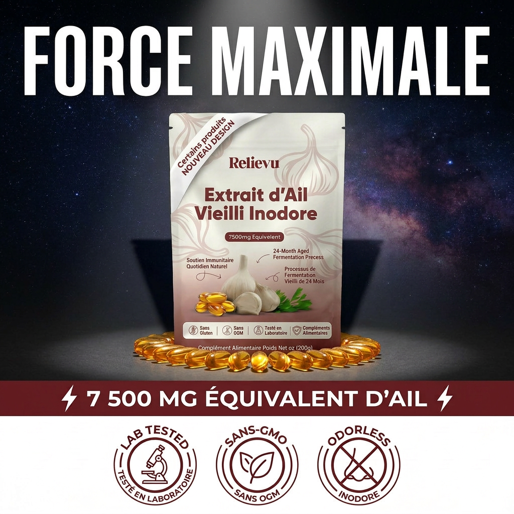 Ail Vieilli Extrait – 7500 mg Gélules Molles Inodores FR