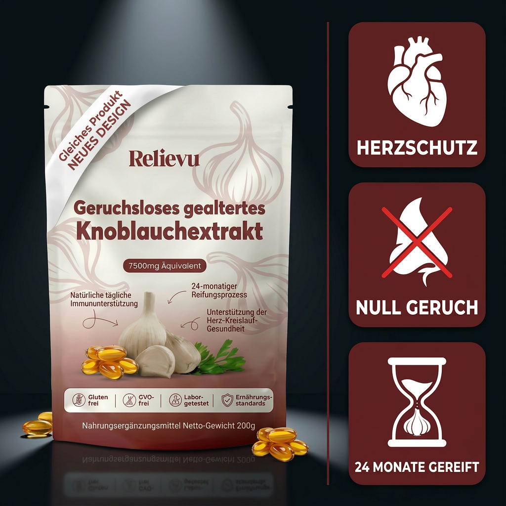 Gealterter Knoblauch-Extrakt – 7500 mg Geruchsneutrale Weichkapseln DE