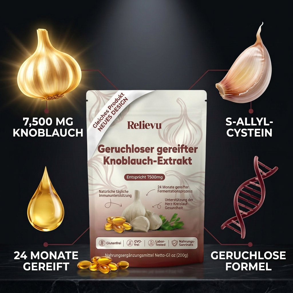 Gealterter Knoblauch-Extrakt – 7500 mg Geruchsneutrale Weichkapseln DE