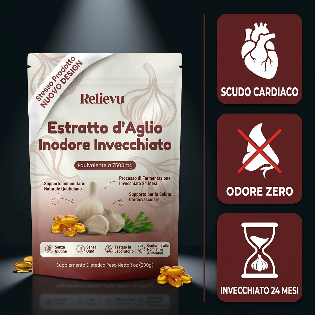 Estratto di Aglio Invecchiato – 7500 mg Capsule Molli Inodori IT