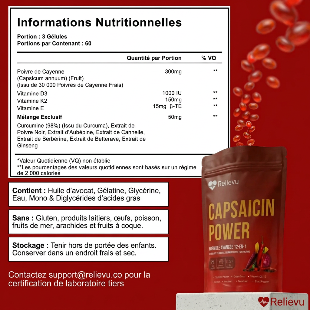 Informations Nutritionnelles Capsaicin Power