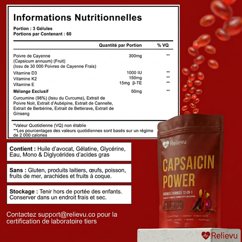 Informations Nutritionnelles Capsaicin Power