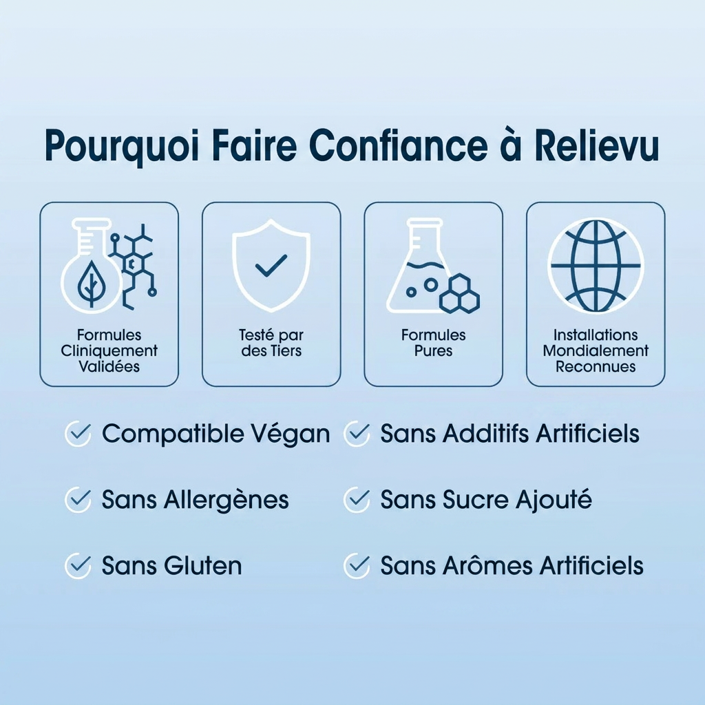 Pourquoi faire confiance à Relievu — formules cliniquement validées