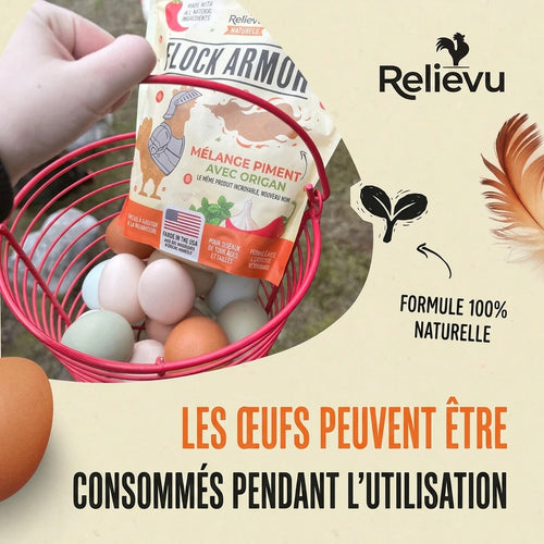Relievu Flock Armor — Formule 100% Naturelle, Les œufs peuvent être consommés