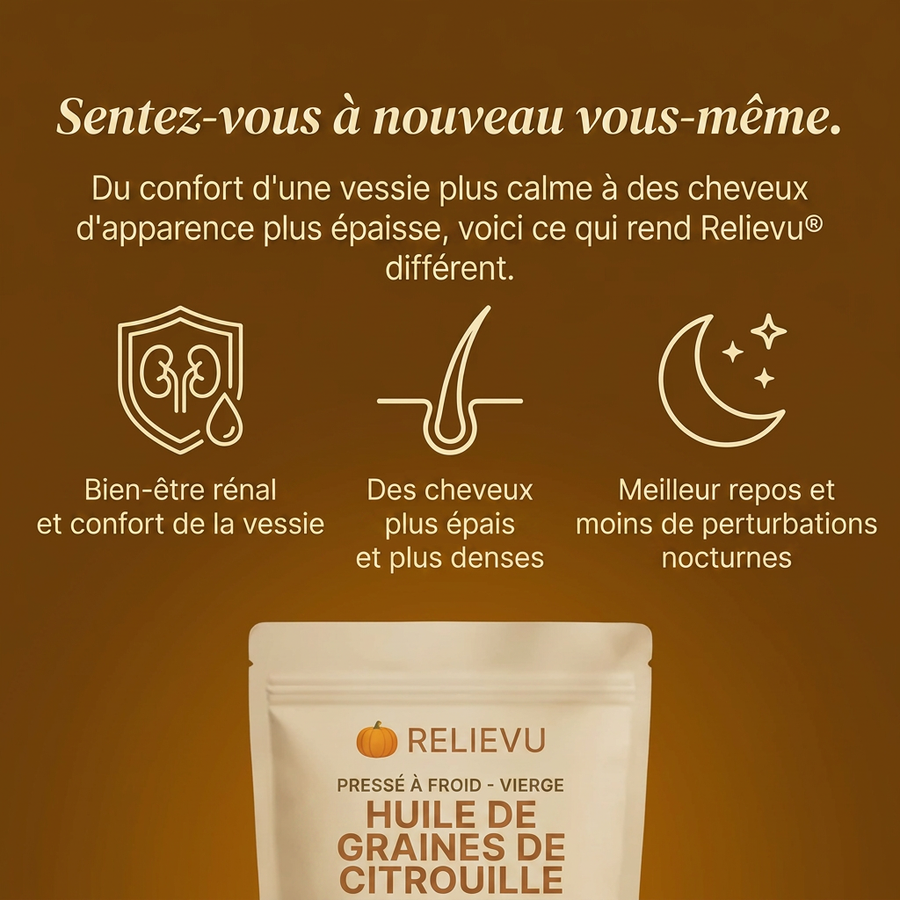 Relievu Huile de Pépins de Citrouille avec Palmier Nain - 3 000 mg