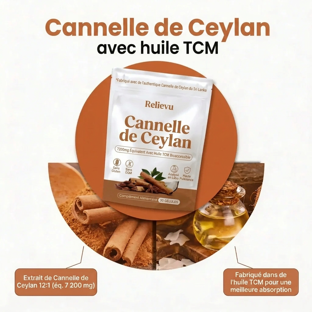 Cannelle de Ceylan avec huile MCT