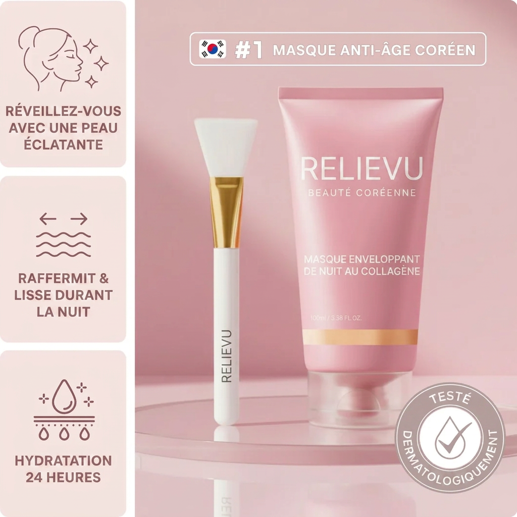 Masque de nuit au collagene Relievu et pinceau