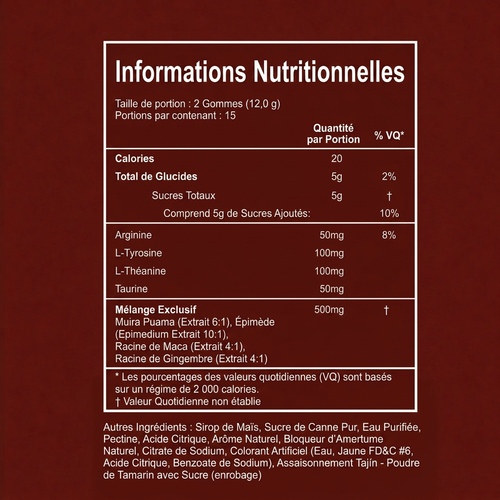 Informations nutritionnelles Cubes Epices