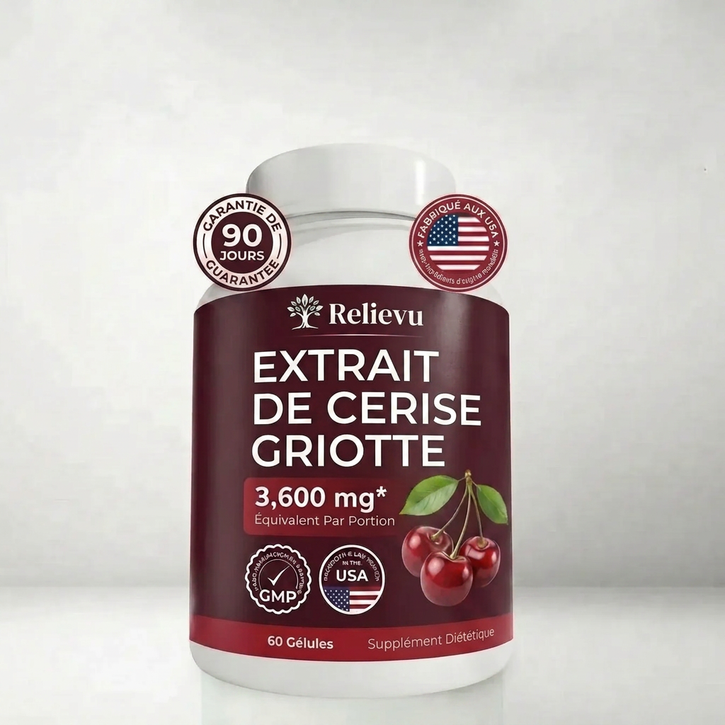 Flacon Relievu Extrait de Cerise Griotte 3 600 mg — 60 gélules