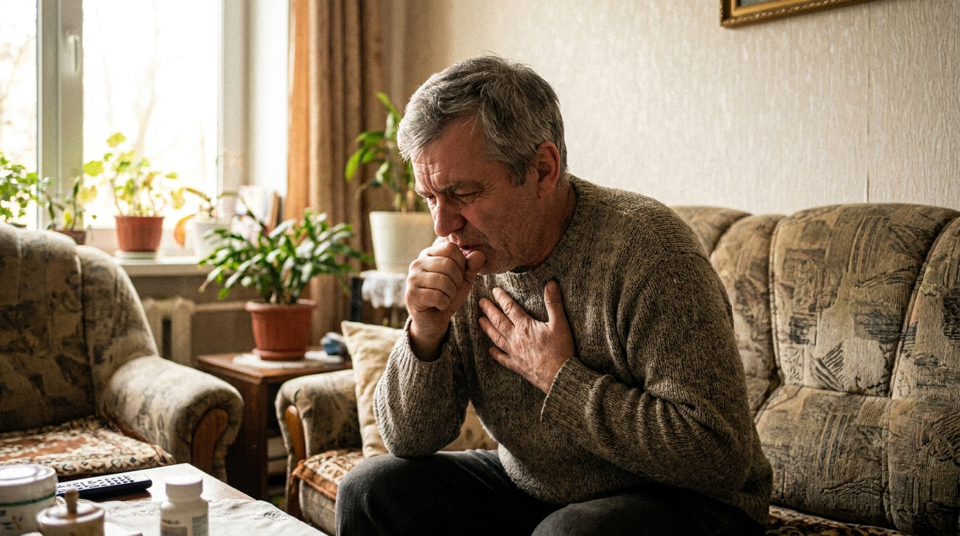 Personne avec gene respiratoire