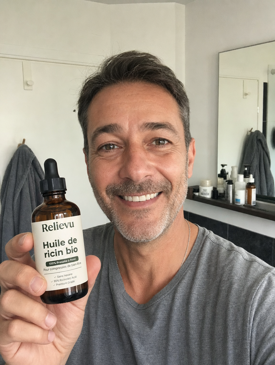 Client tenant l'huile de ricin Relievu