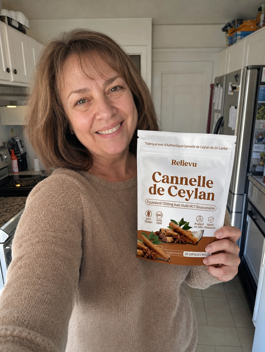Cliente tenant le sachet Cannelle de Ceylan