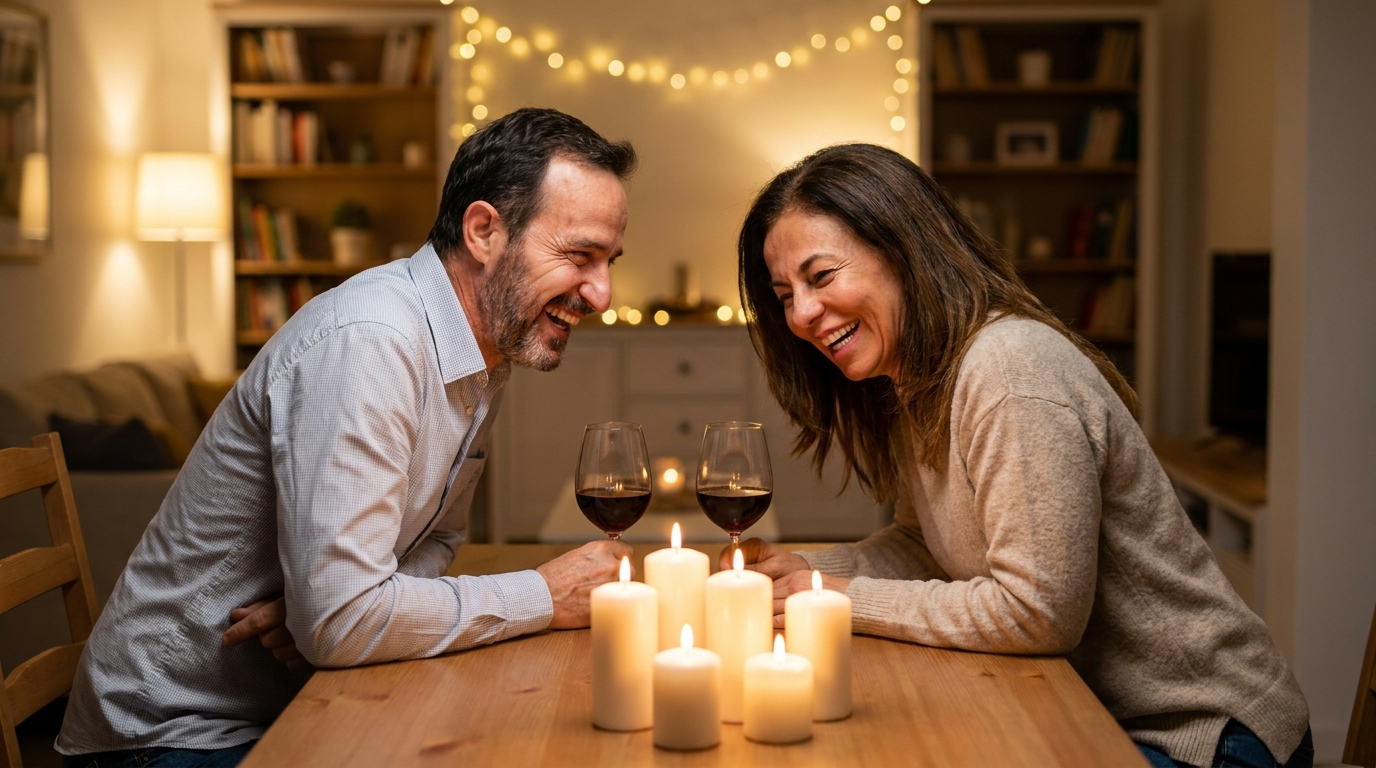 Couple a un diner aux chandelles