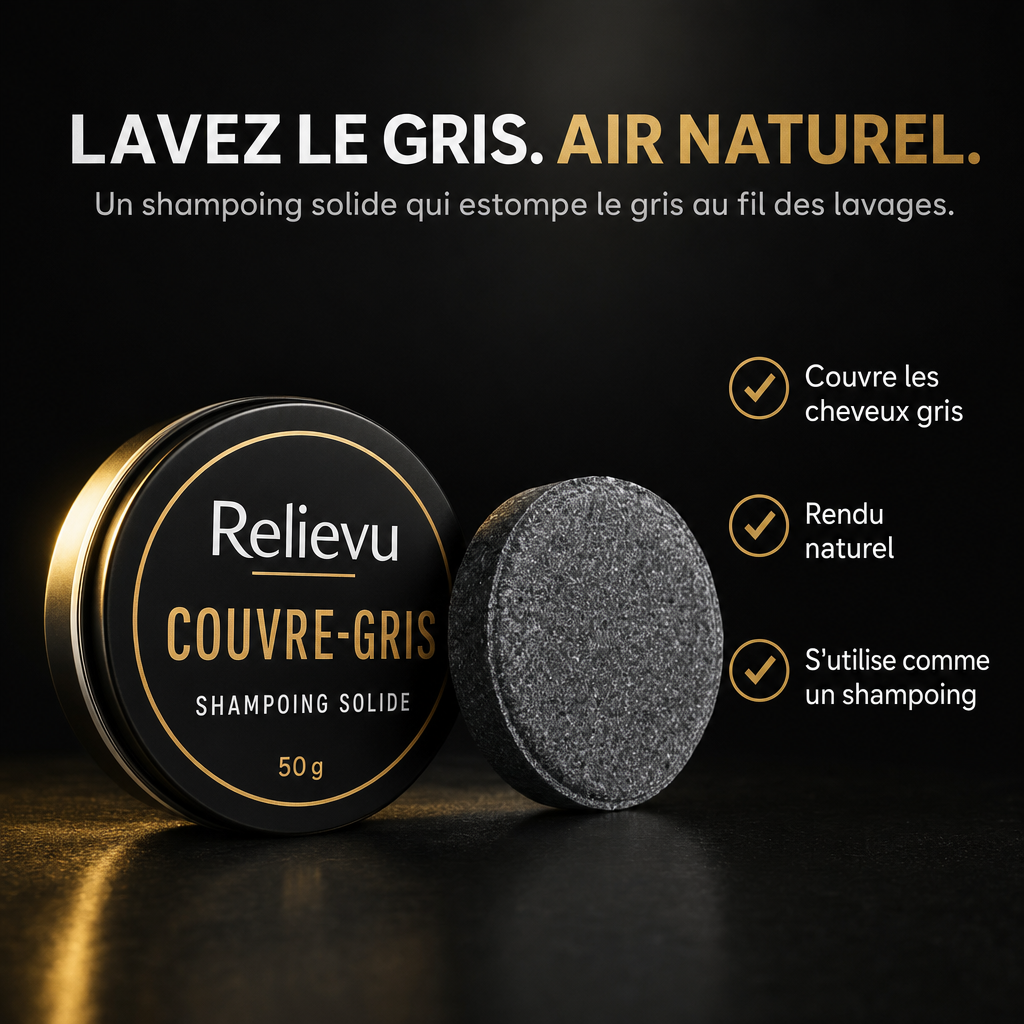 Shampoing solide couvre-gris — lavez le gris, air naturel