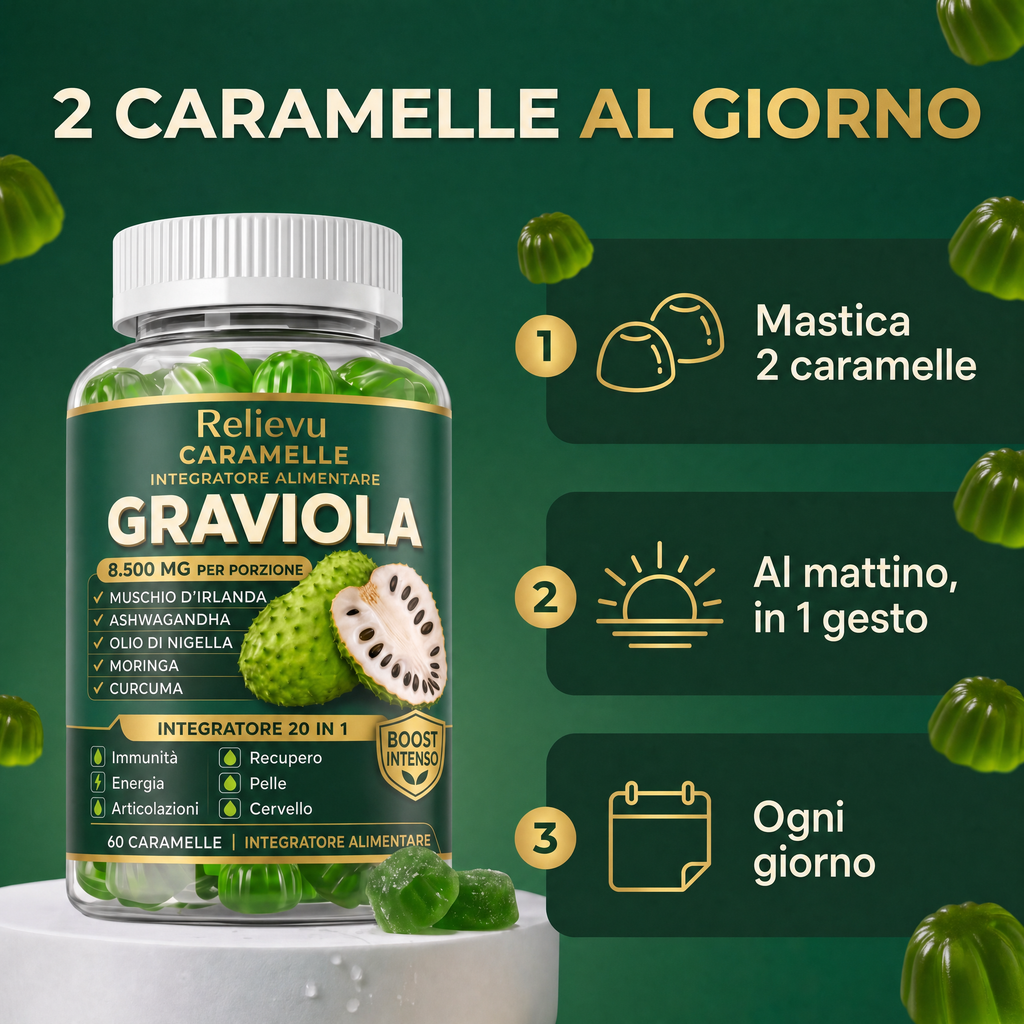 Come assumerle: 2 caramelle al giorno, mastica al mattino ogni giorno