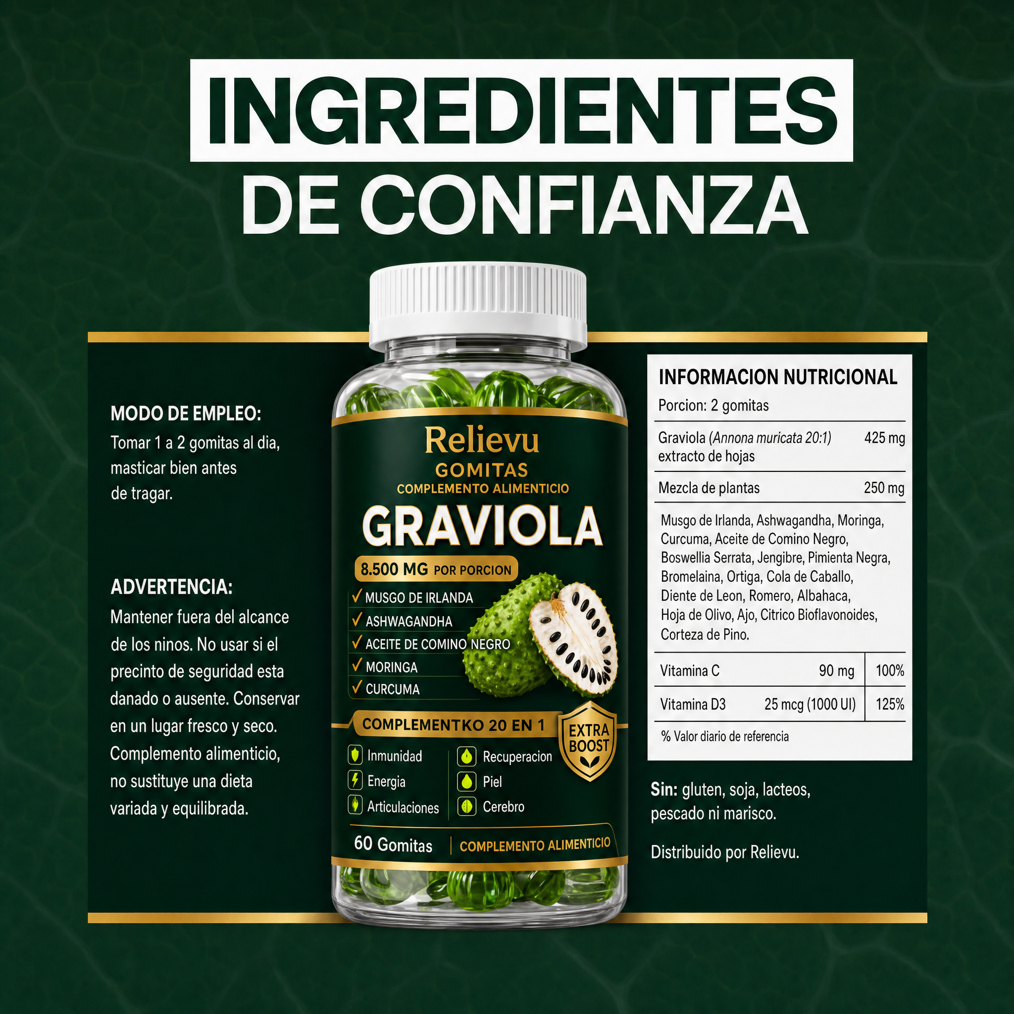 Ingredientes de confianza e informacion nutricional en espanol