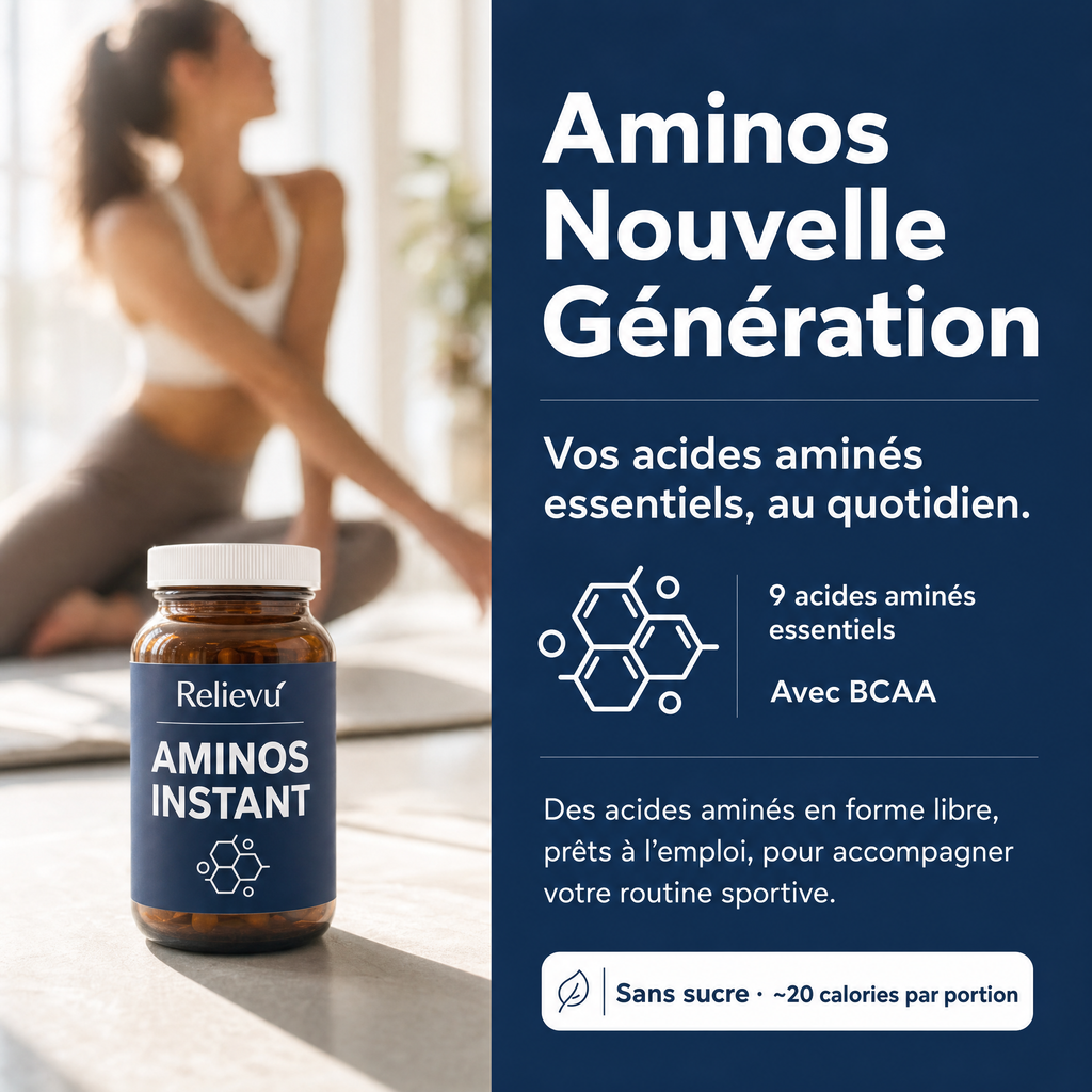 Aminos nouvelle génération - 9 acides aminés essentiels, avec BCAA, sans sucre