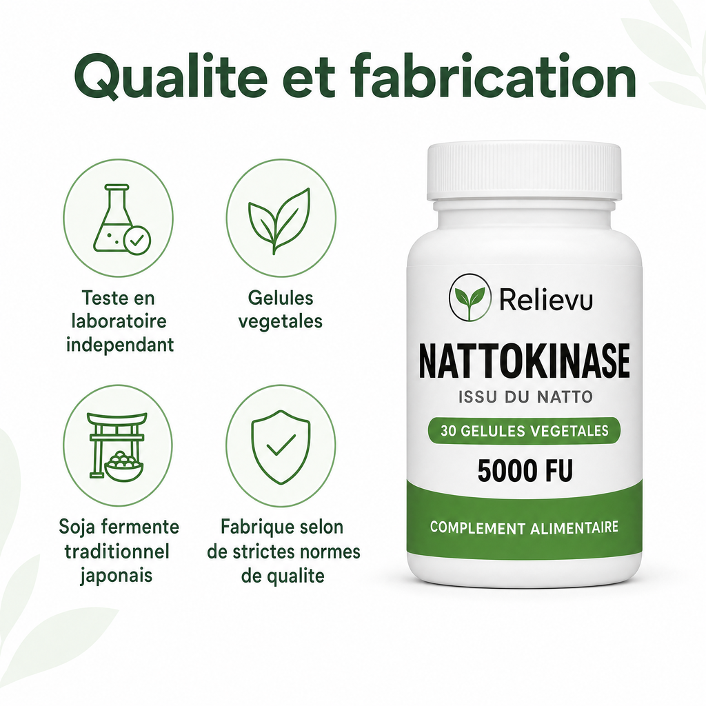 Qualité et fabrication : testé en laboratoire indépendant, gélules végétales, soja fermenté traditionnel japonais