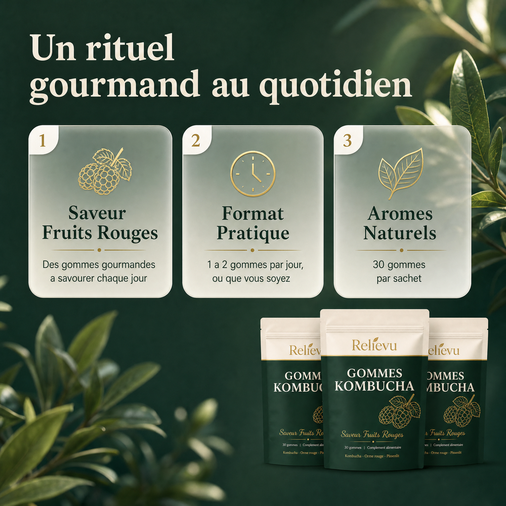 Un rituel gourmand au quotidien - Gommes au Kombucha Relievu saveur fruits rouges