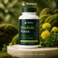 Flacon Relievu Rhodiola Rosea, 400 mg par portion, 60 gélules, complément alimentaire