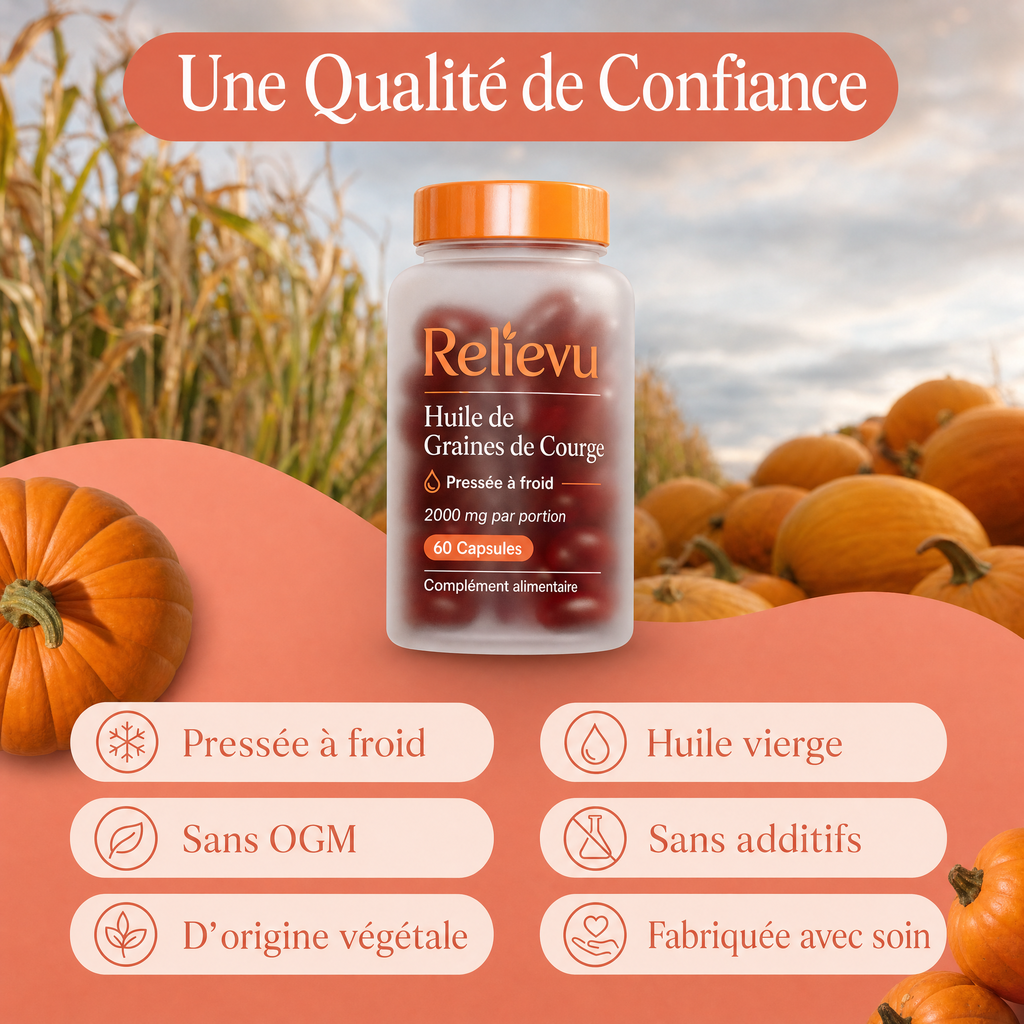Huile de Graines de Courge Relievu, une qualité de confiance, pressée à froid et sans OGM
