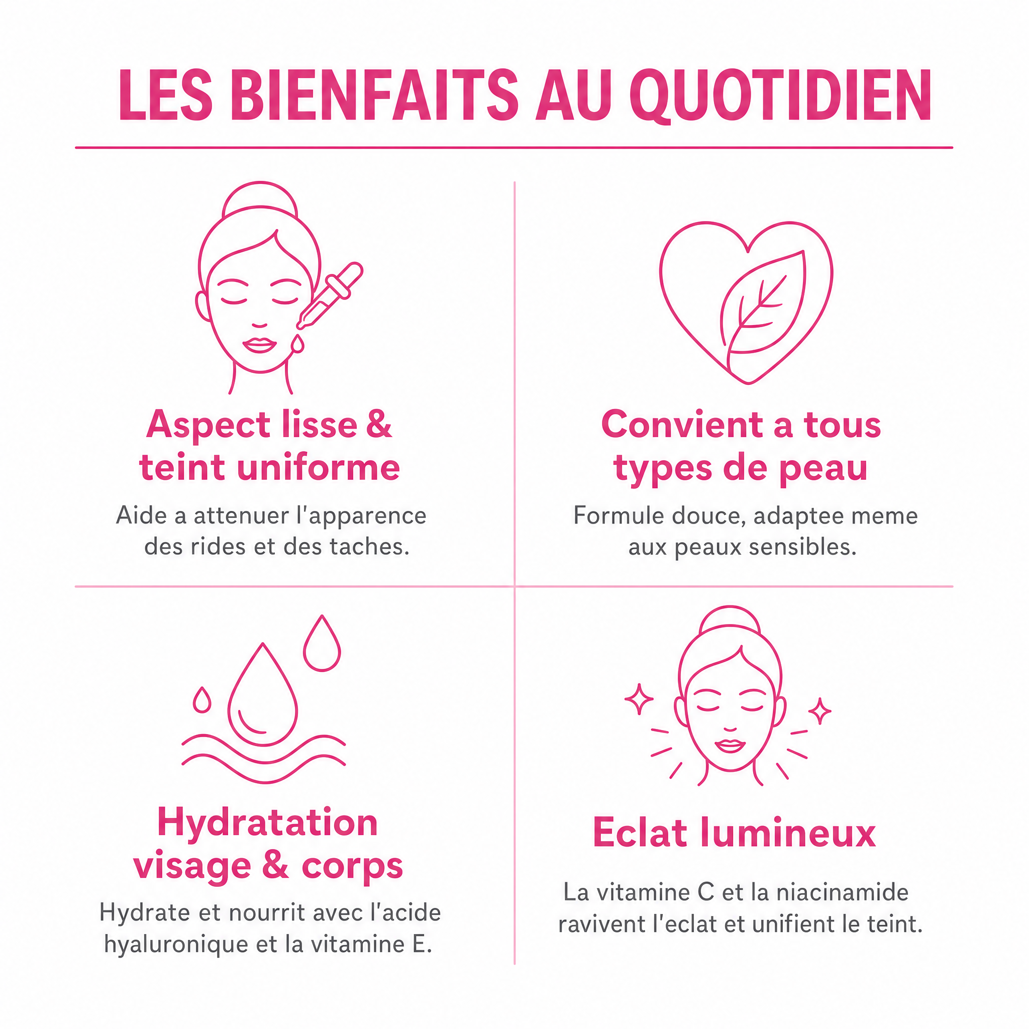 Les bienfaits au quotidien du sérum : aspect lissé, hydratation, éclat
