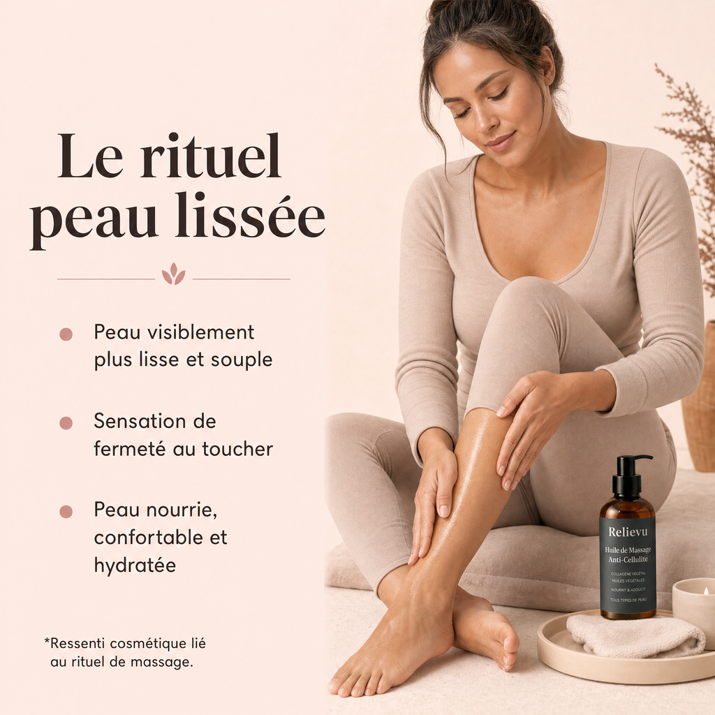 Le rituel peau lissée : peau plus lisse et souple, sensation de fermeté, peau nourrie et hydratée