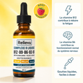 Flacon compte-gouttes Relievu Complexe B Liquide 60 ml, arôme framboise, avec les bénéfices B12 et B6