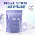 Pochette Relievu de patchs hydrogel contour des yeux avec deux patchs en gel translucide - un regard plus frais jour après jour