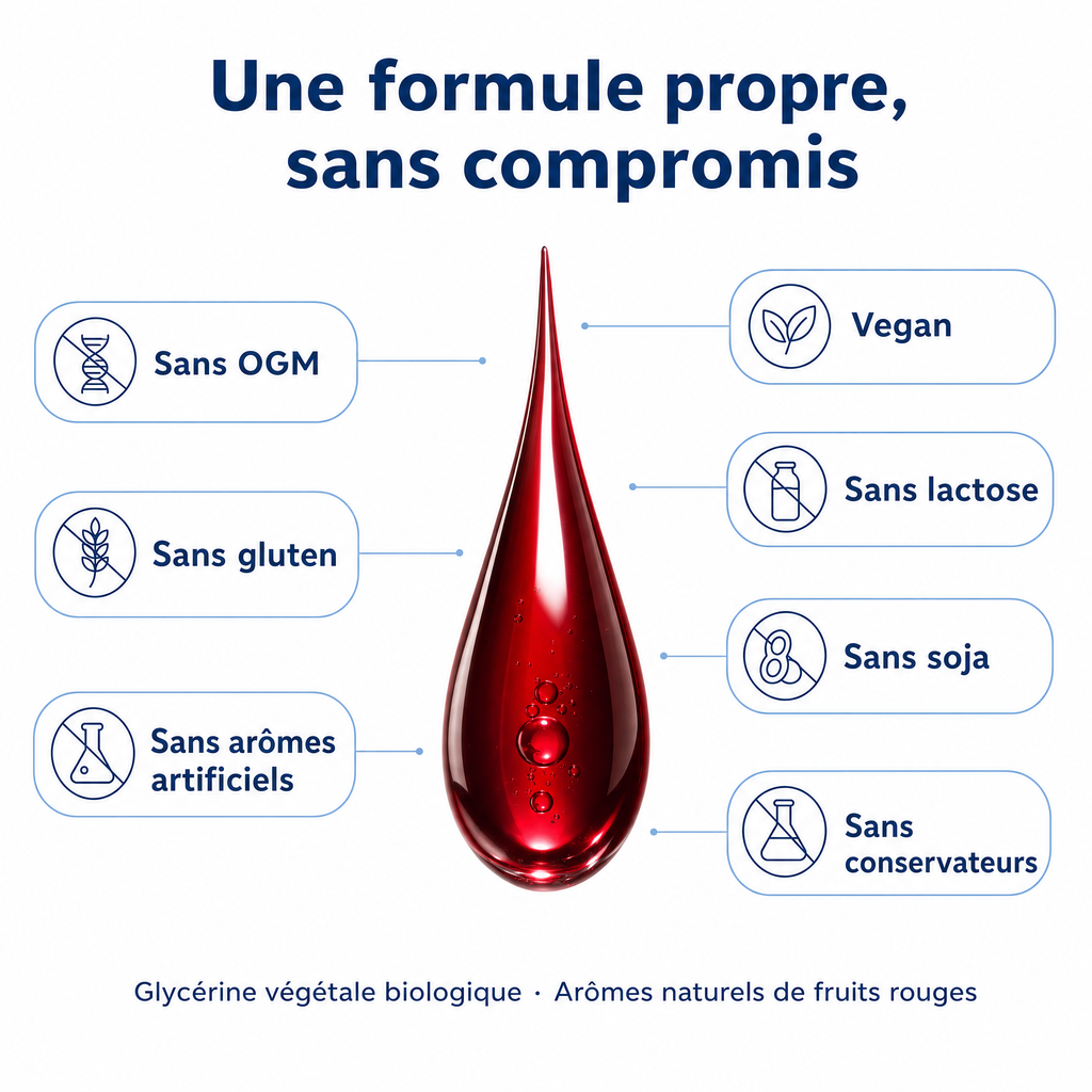 Une formule propre sans compromis : vegan, sans gluten, sans lactose, sans soja, sans OGM