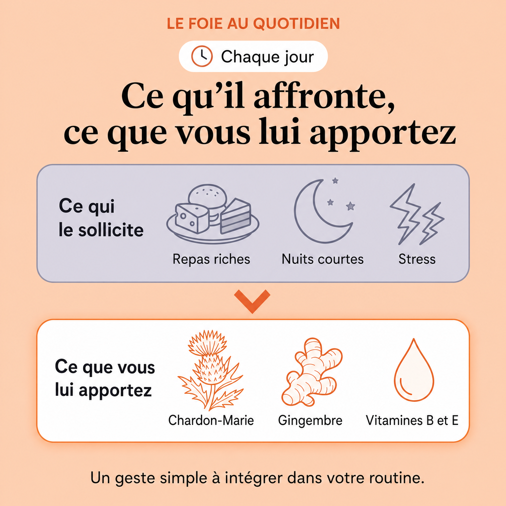 Ce qui sollicite le foie au quotidien et ce que la formule lui apporte