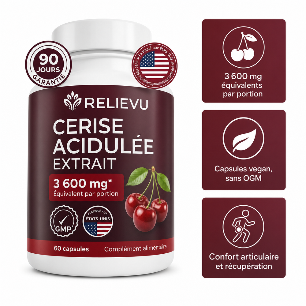 Extrait de cerise acidulée Relievu — 60 capsules