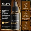 Relievu Gro & Glow — vitamines liquides pour cheveux, ongles et peau — Relievu 1