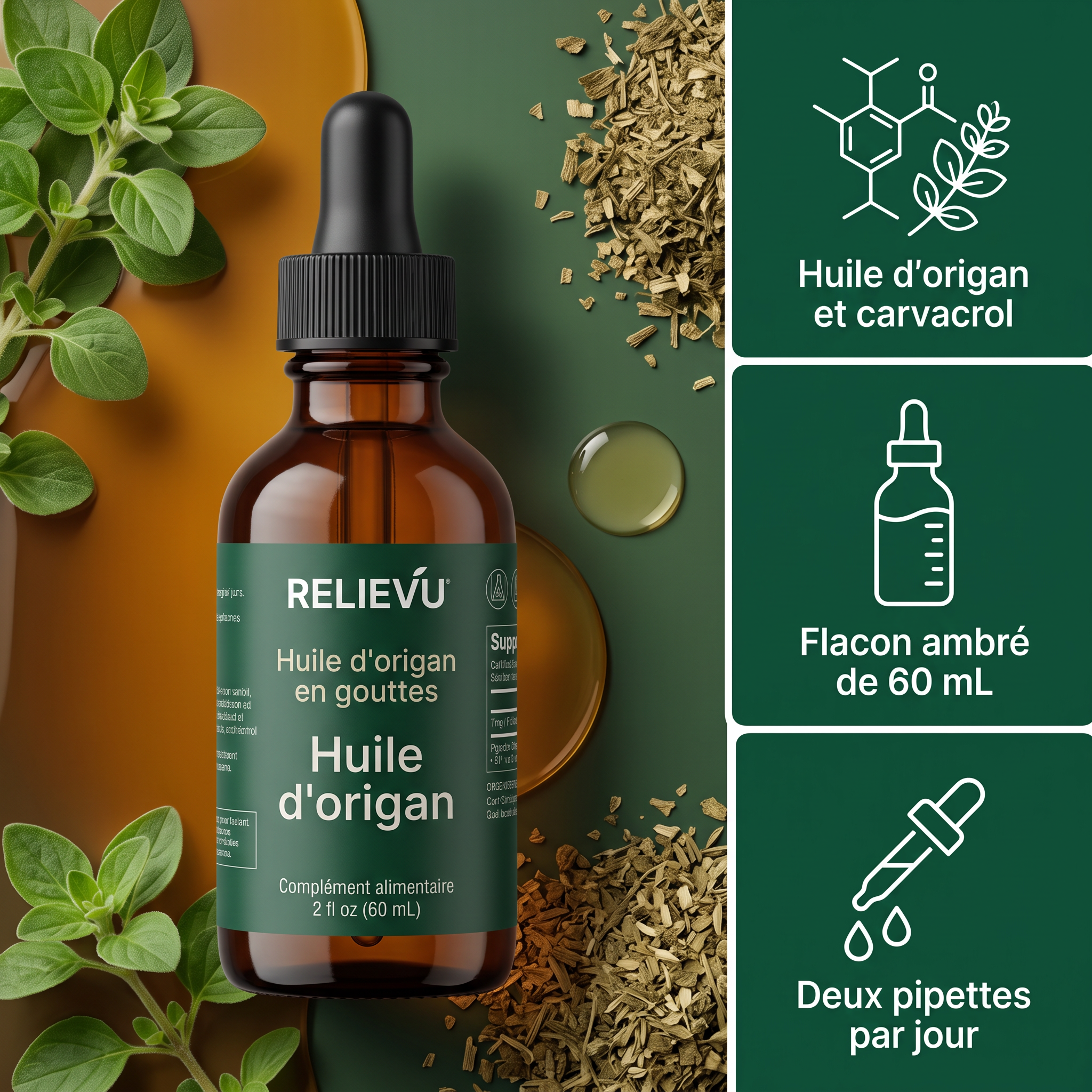 Relievu Huile d’origan en gouttes — Relievu 1