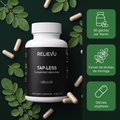 Flacon Relievu Tap-Less, gélules d'extrait de feuilles de Moringa oleifera : 60 gélules par flacon, gélules végétales