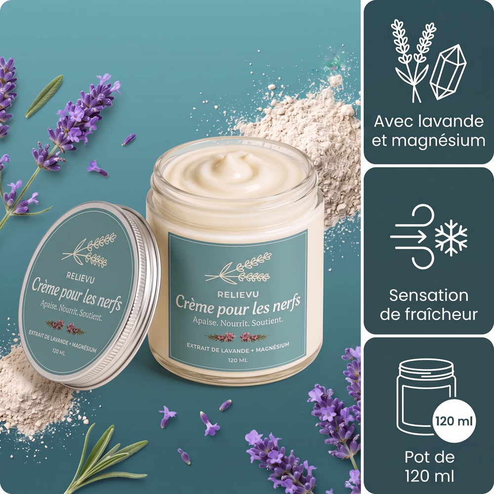 Relievu Crème pour les nerfs à la lavande et au magnésium