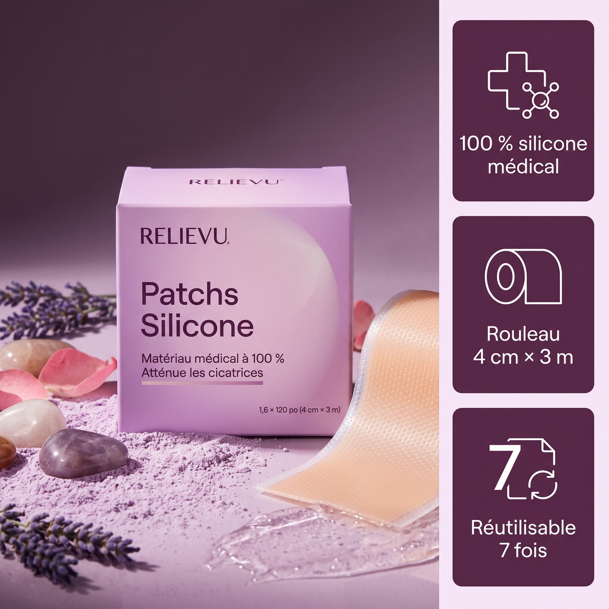 Patchs En Silicone 4 Cm × 3 M — Relievu 1