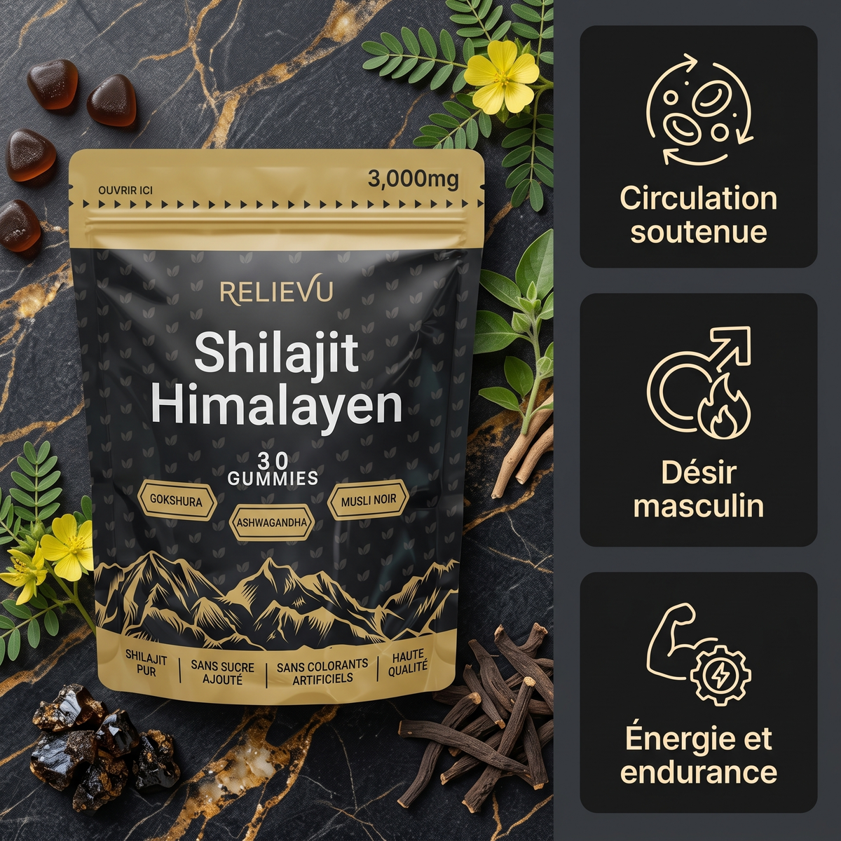 Shilajit Himalayen 3 000 mg — Relievu 1