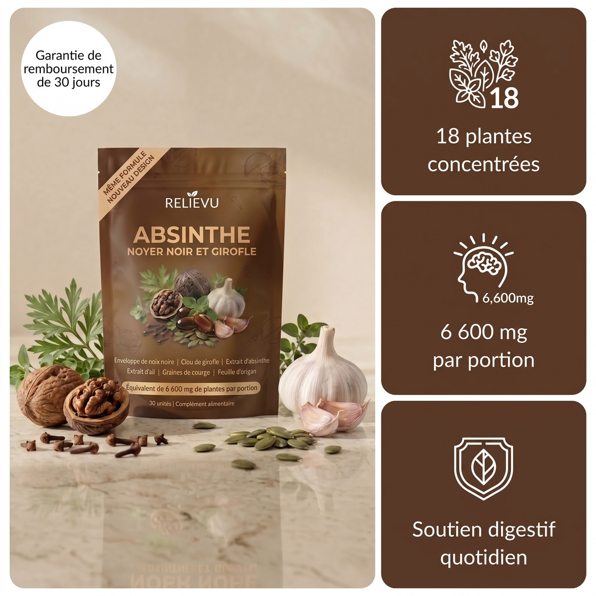 Complexe Absinthe Et Noyer Noir 6 600 mg — Relievu 1