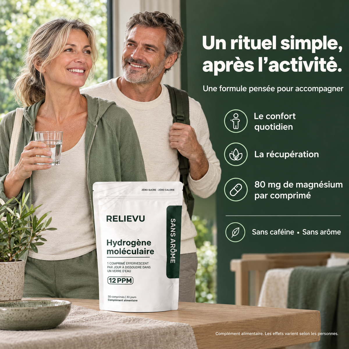 Hydrogène moléculaire 12 ppm — bénéfices